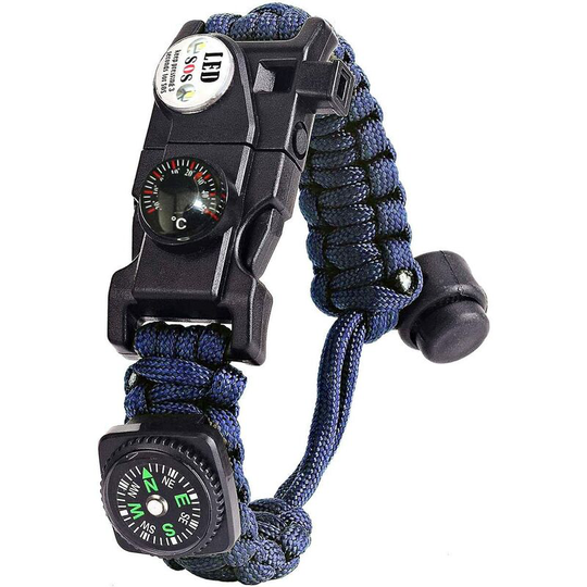 Survival paracord bracelet for men and women, military paracord bracelet kit for outdoors, hikers, trekkers, explorers