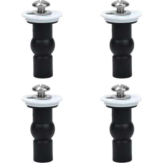 Toilet Seat Fittings, Set of 4 Toilet Seat Hinges Screws Toilet Seat Fasteners Expanding Rubber Top Nuts Screws