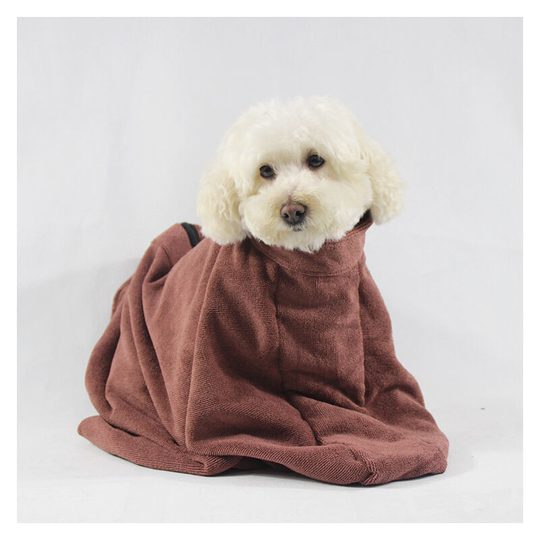 Coffee colored pet bath towel water absorbing full bag cat dog bathrobe microfiber pet supplies 50 * 45 * 43cm