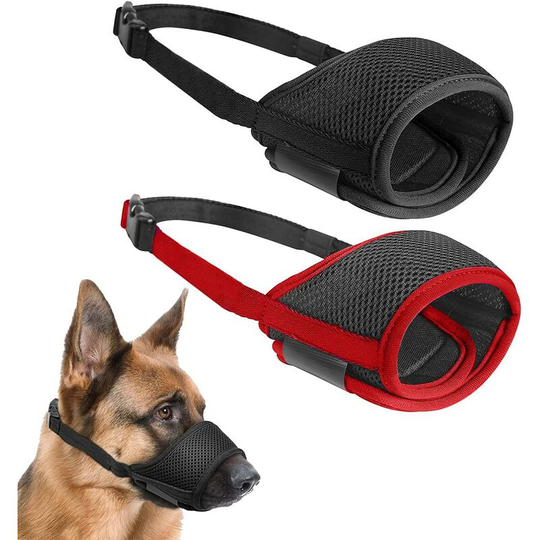 Bette Nylon Dog Muzzle, 2PCS Adjustable Breathable Soft Dog Muzzle Anti-bite Muzzle for Small Medium and Large Dogs (m)