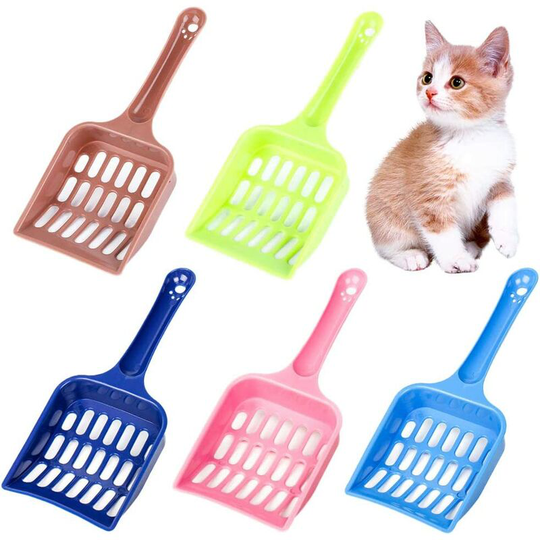 Readcly - Cat Litter Shovel m, Cat Litter Scoop, 5pcs Plastic Litter Scoop, Cat Litter Container, Kitten Litter Scoop, Pet Cleaning Tool with