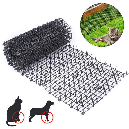 Anti-Cat with Spikes 12Pcs Anti-Cat Spikes Cat Scat Mat Plastic Cat Prickle Point Plant Protection Strip Net Outdoor Garden Fence Farm