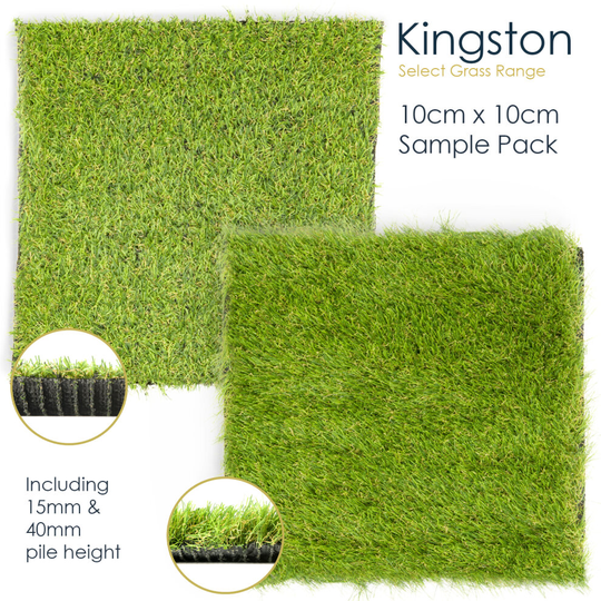 (Sample, 10cm x 10cm) Ashdown Kingston Premium Artificial Grass Realistic Astro Garden Turf Fake Lawn
