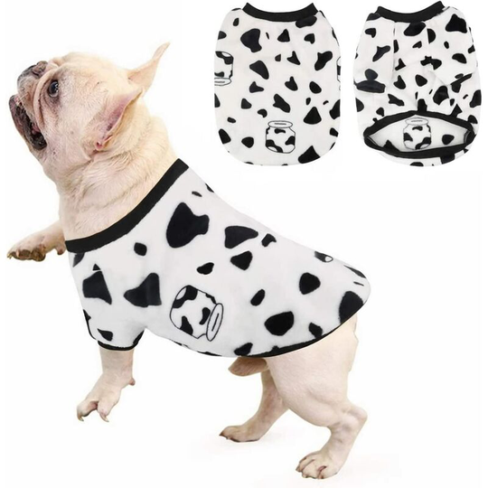 Soekavia - Dog Cat Clothes Outfit Coat Sweater Avocado Duck Cow Cartoon Costume Soft Warm Coral Fleece Pet Hoodie Winter Party Dress Up Clothes