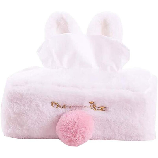 Tissue Box, Rabbit Plush Tissue Box Paper Box Organizer Napkin Holder for Storage Home Decoration