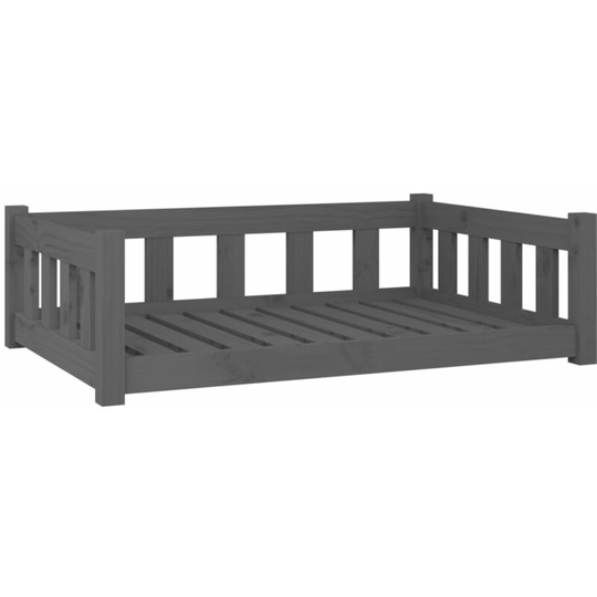 Dog Bed Grey 95.5x65.5x28 cm Solid Wood Pine Vidaxl Grey