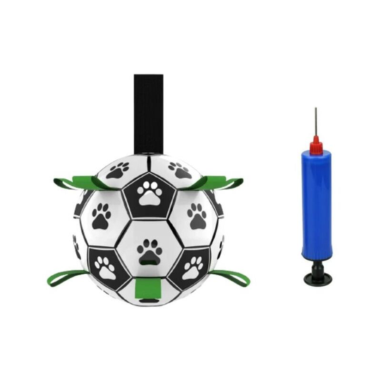 Dog Toys - Dog Football with Straps for Interactive Fetch & Tug Games. Durable Dog Ball Toy for Water, Garden & Outdoors