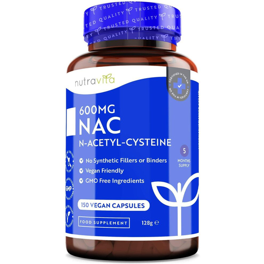 NAC N-Acetyl-Cysteine 600mg Ă¢ 150 Vegan Capsules Ă¢ 5 Months Supply of NAC Supplement Ă¢ High Bioavailability Ă¢ No Synthetic Fillers &
