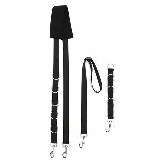 Adjustable Dog Grooming Waist Belt with D-Rings Swim Band Free Waist Traction Belt (Black)