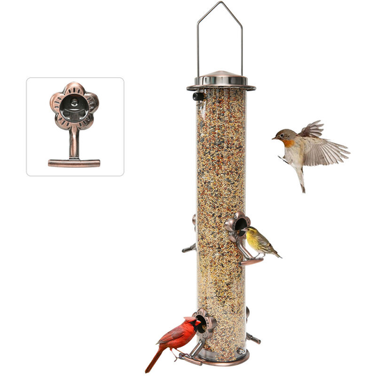 4 Opening Hanging Bird Feeder Bird Feeder with Weather Resistant Steel Hook Ideal for Attracting Birds Outdoors in the Garden