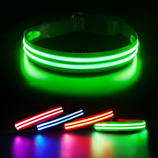Light Up Dog Collar Rechargeable D Flashing Collar and Waterproof Safety with Waterproof Belt Adjustable D Collar for Small/Medium/Large Dogs Super