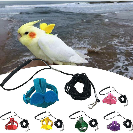 Thsidne Long Cable Bird Harness Decorative Lightweight Parakeet Parrot Vest Rope For Bird Purple m