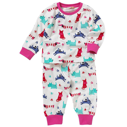 (12-18 Months, Pink) Lullaby Girls Puppy Dogs Long Pyjamas