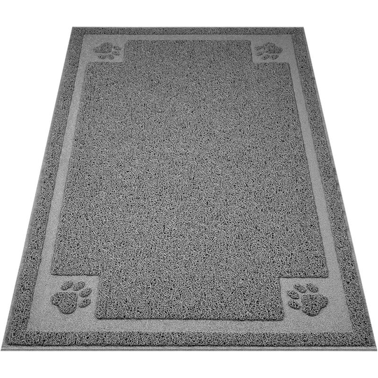 Large cat litter pad catcher 35.5'; 23.5' to catch garbage from the box and paws Scatter control of the litter box Soft cat paws Easy to clean and
