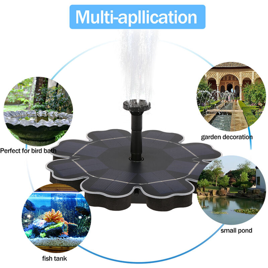 Solar Fountain Pump for Birdbath Floating Brushless Water Pump Black