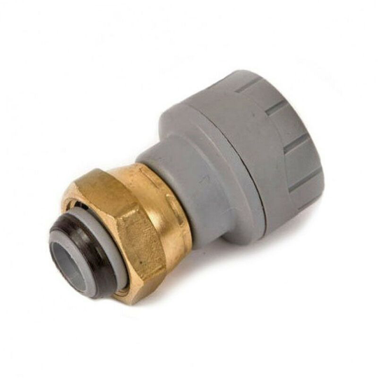 PolyPlumb PB715 15mm x 1/2' Straight Tap Connector Brass Connecting Nut - Single - Polypipe