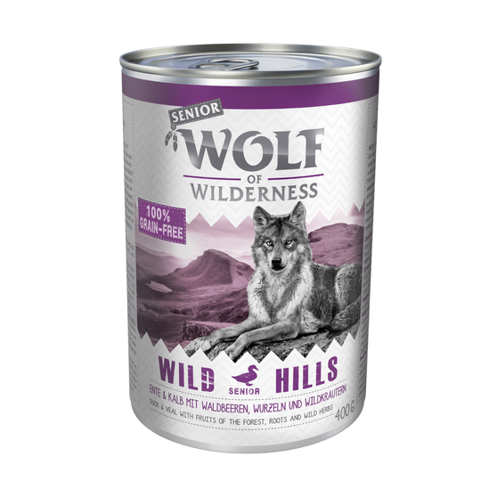 Wolf of Wilderness Senior Saver Pack 24 x 400g - Wild Hills - Duck