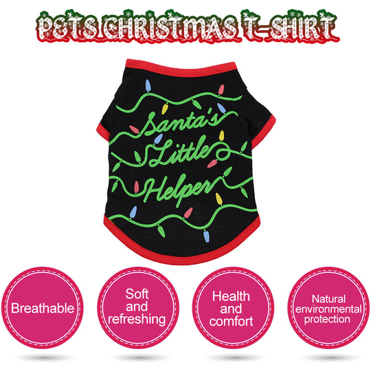 Animals Christmas T-Shir Dog Christmas Clothes M TPJA092