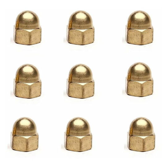 Acorn Hex Cap Nuts - 20Pcs M4 Dome Nuts Brass Hexagon Decorative Cap Nut for Screws Bolts Brass Tone