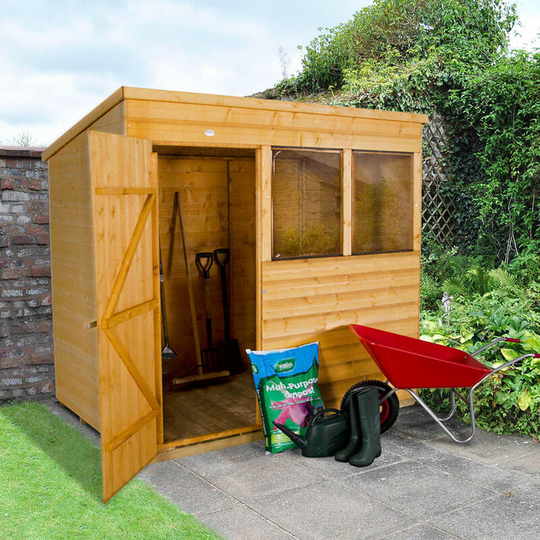 Wooden 7x5 Pent Shiplap Dip Treated Garden Shed Storage