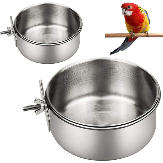Piece Bird Feeder Bowls, Stainless Steel Hanging Parrot Feeder Bowl