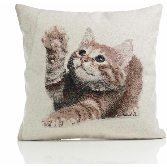Alan Symonds Kitten Woven Tapestry Cushion Cover, Multi, 45 x 45 Cm