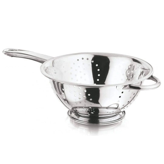 Symple Stuff Stainless Steel DEEP Colander With Handle Pasta Strainer - Size: 28Cm With Handle
