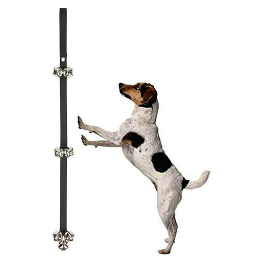Litzee - High quality dog doorbells for potty training and going out, adjustable rope, large loud bell to avoid scratching the bark