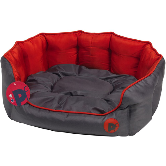 Petface Waterproof Oxford Dog Luxury Oval Dog Bed, Red, X-Large