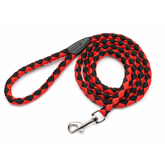 Nylon Weave Dog Leashes Easy to Control Non-elastic Superb Hardware Accessories Multiple Color to Choose red