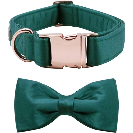 Bowtie Dog Collar - Comfortable Silk Christmas Dog Collar with Detachable Bow Tie for Small Dogs, Neck 10-16 Inches s