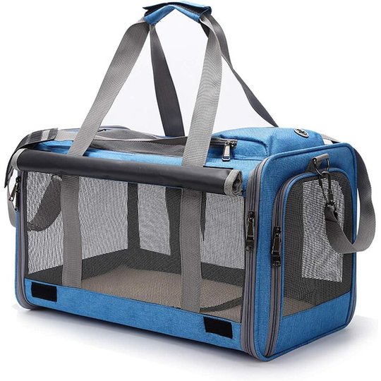 Cat Dog Carrier Carrier Bag Removable Washable Foldable Breathable Carrier Bag for Cats Kittens Small Dogs Rabbits Pets (Blue)