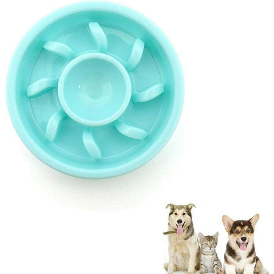 Anti Gluttonous Dog Cat Food Bowl, Interactive Pet Bowl, Can Prevent Obesity Avoid Vomiting, For Small and Medium Dogs, Blue