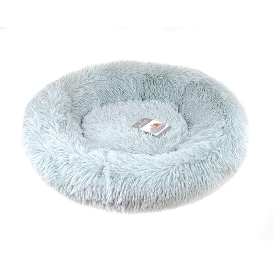 Dog Bed Fluffy Soft Cat Puppy Pet Non-Slip Donut Mattress Cushion Grey Size Small