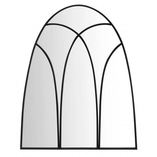 Song Arch Metal Framed Wall Mounted Accent Mirror in Black