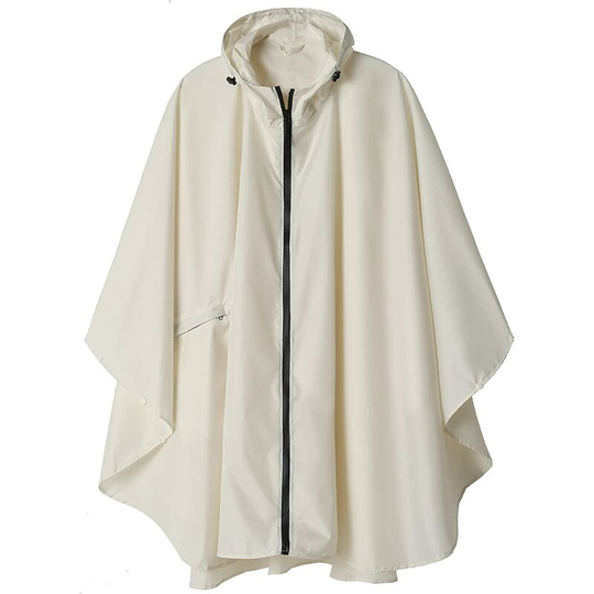 Kartokner - Rain Poncho Jacket Coat Hooded for Adults with Pockets, l (Beige)