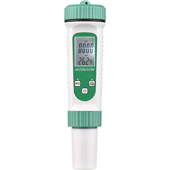 6 in 1 Digital Water Quality Tester Multifunctional Water Quantity Monitor PH/EC/TDS/SALT/GS/Temperature Portable Test Meter Analyzer for Aquarium