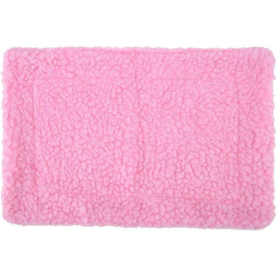 Small Animal Bed, Warm Winter Fleece Sleeping Mat, Rectangular Plush Pet Supplies, Suitable for Hedgehogs, Guinea Pigs, Hamsters, Rabbits (Pink)