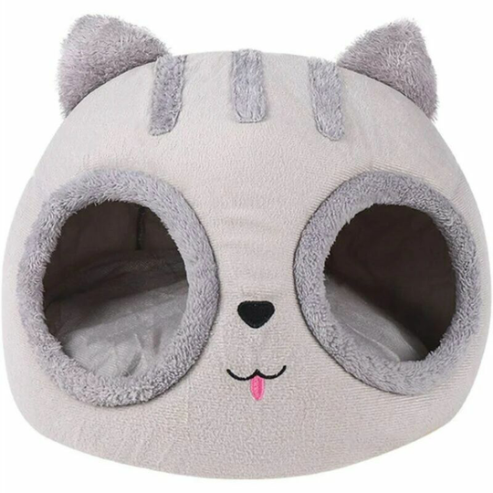 Cat Bed, Soft Washable Cover, Cat Head Shape, Comfortable Pet Kennel with Washable Soft Bed