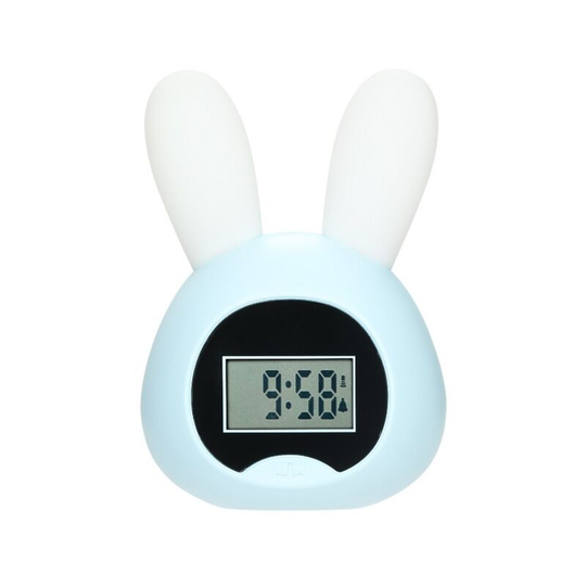 Small awakening light blue rabbit light blue alarm clock