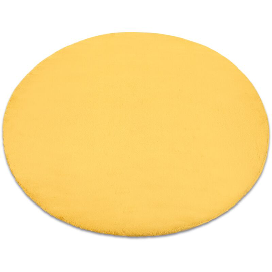 Carpet BUNNY circle gold IMITATION OF RABBIT FUR yellow round 160 cm