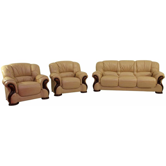 Susanna 3+1+1 Italian Leather Sofa Suite Nut Offer