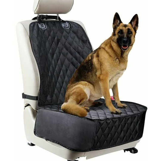 Dog Car Seat Cover For Front Seats. Waterproof And Anti-Scratch Car Seat Protector For Dogs. Fits Most Trucks, Vans And SUVs (Black)