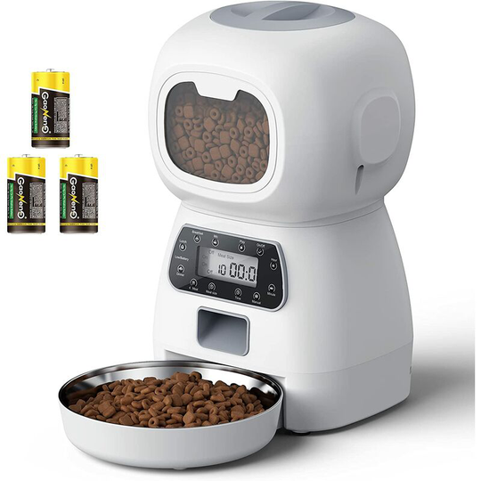 Benobby Kids - Automatic Feeder for Cat and Dog with Stainless Steel Food Bowl, with Stainless Steel Bowl, 10s Voice Programmable 1 to 4 Meals (3.5L)