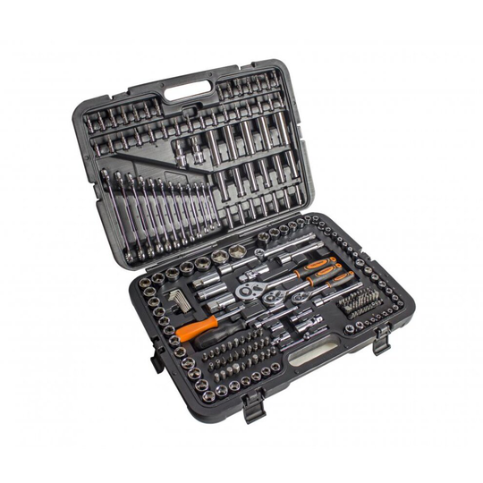 ToolTronix 215pcs Ratchet Spanner Socket Set 1/2 1/4 3/8 DR Toolbox