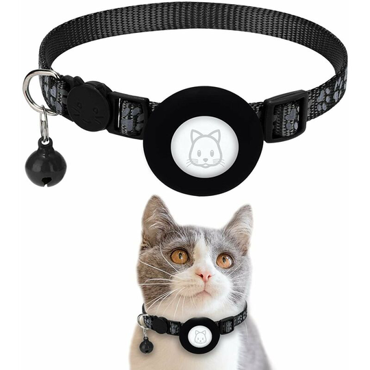 Airtag Footprint Collar Pet Airtag Collar with Bell Airtag Reflective Collar