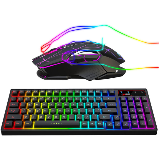 L99 2.4G Wireless Rechargeable Keyboard Mouse Combo 96 Keys rgb Membrane Keyboard Colorful Backlight Gaming Mouse Set - Hxsj