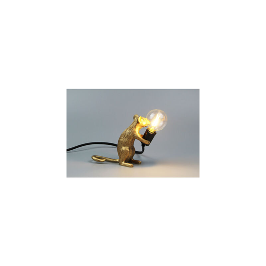 Muff - Table Lamp Nordic Creative Resin Table Lamp Home Room Decoration Gift Night Light (Golden, Sitting)