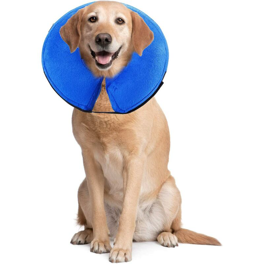 Comfortable Recovery Inflatable Collar Protective Collar for Dog Cats, Adjustable, Washable PS005 m Soekavia