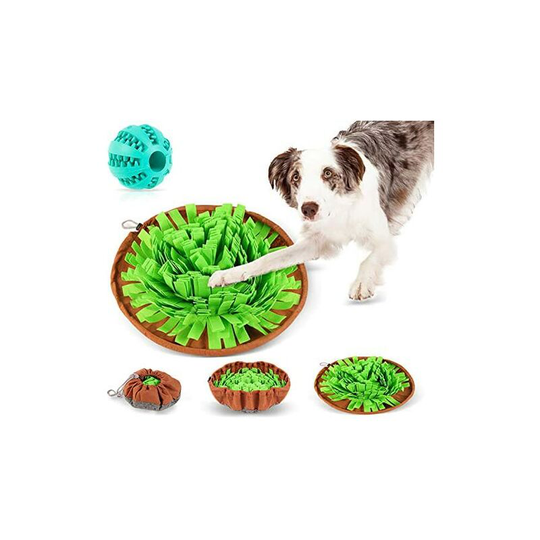 Dog Snuffle Mat, Foldable Toy Dog Snuffle Mat, Dog Snuffle Mat, Interactive Dog Training Mat, Educational Dog Toys (One Extra Ball)